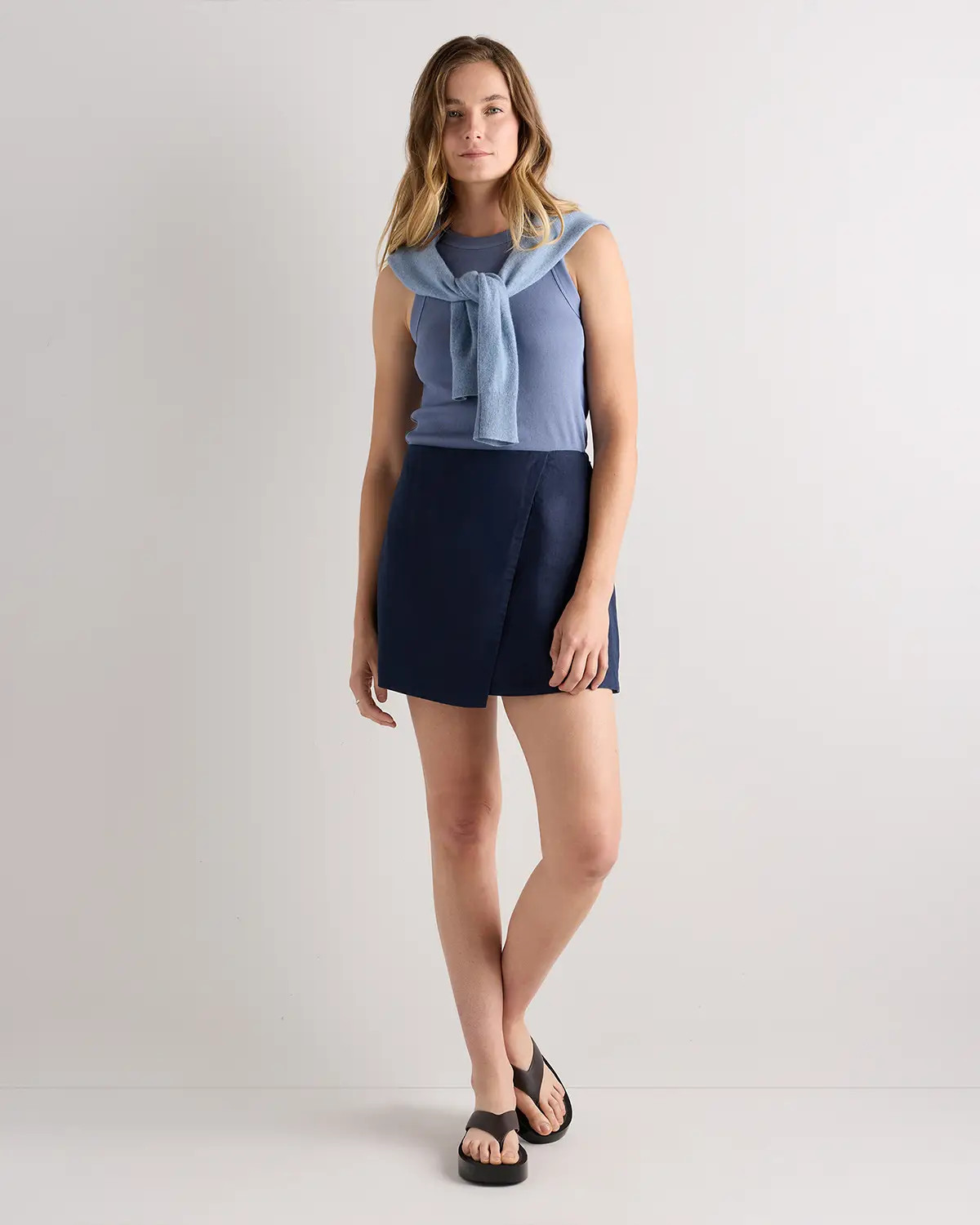 100% European Linen Skort | Quince