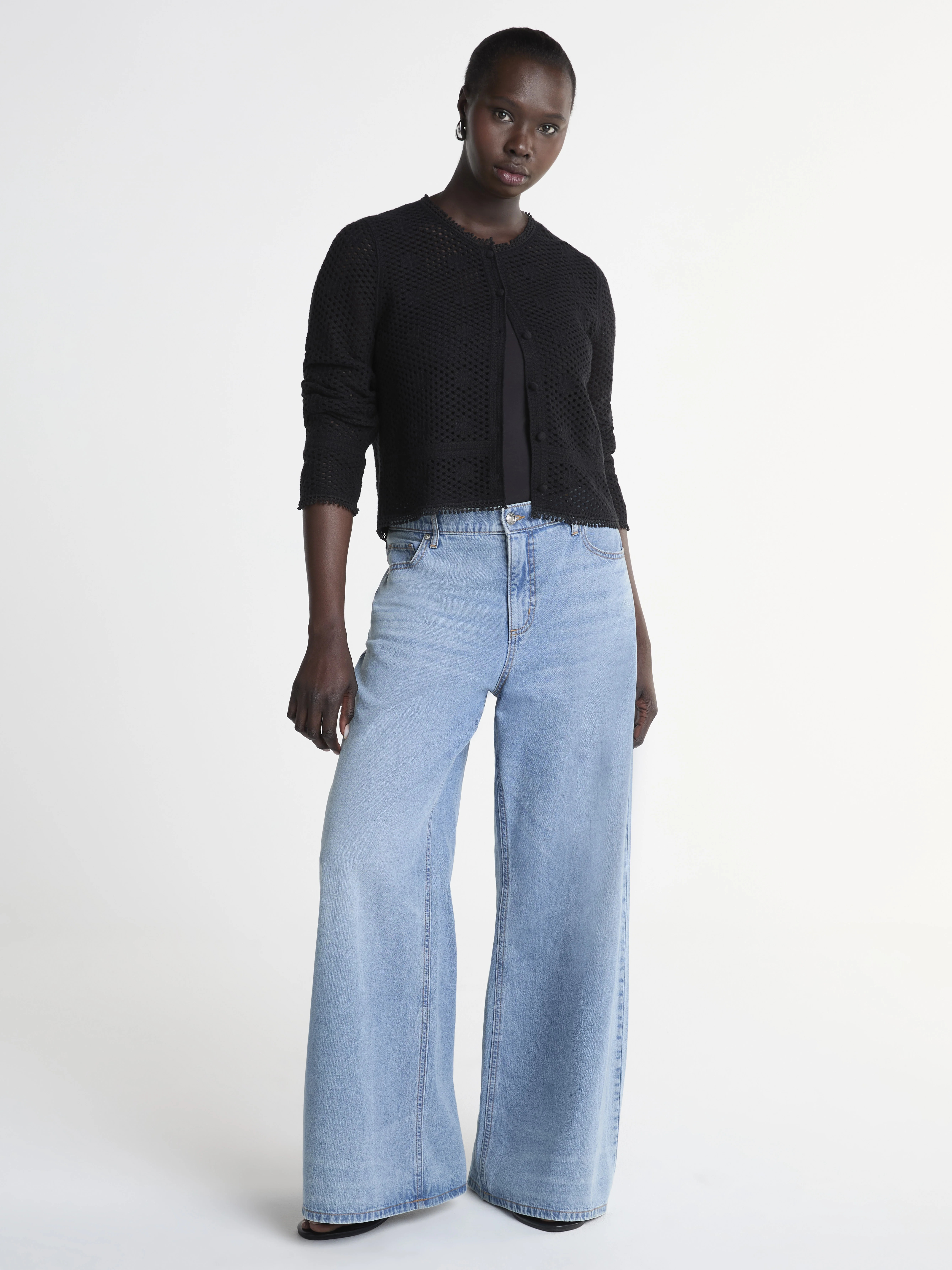 Scoop Women’s and Women’s Plus Crochet Flower Cardigan Sweater, Lightweight, Size XS-4X | Walmart (US)