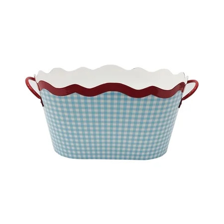 Celebrate It 17.25" Blue Gingham Bucket , Red, White, & Blue Party Supplies and Decorations for Memorial Day, Independence Day | Walmart (US)