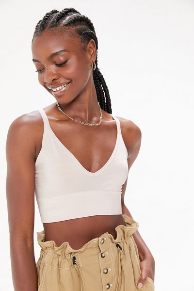 Out From Under Maddie Thin Strap Seamless V-Neck Bra Top | Urban Outfitters (US and RoW)