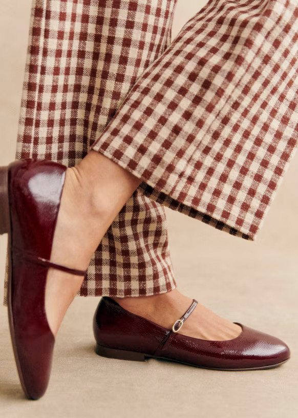 Méline Low Ballerinas - Patent Purple - Bovine leather - Sézane | Sezane - UK