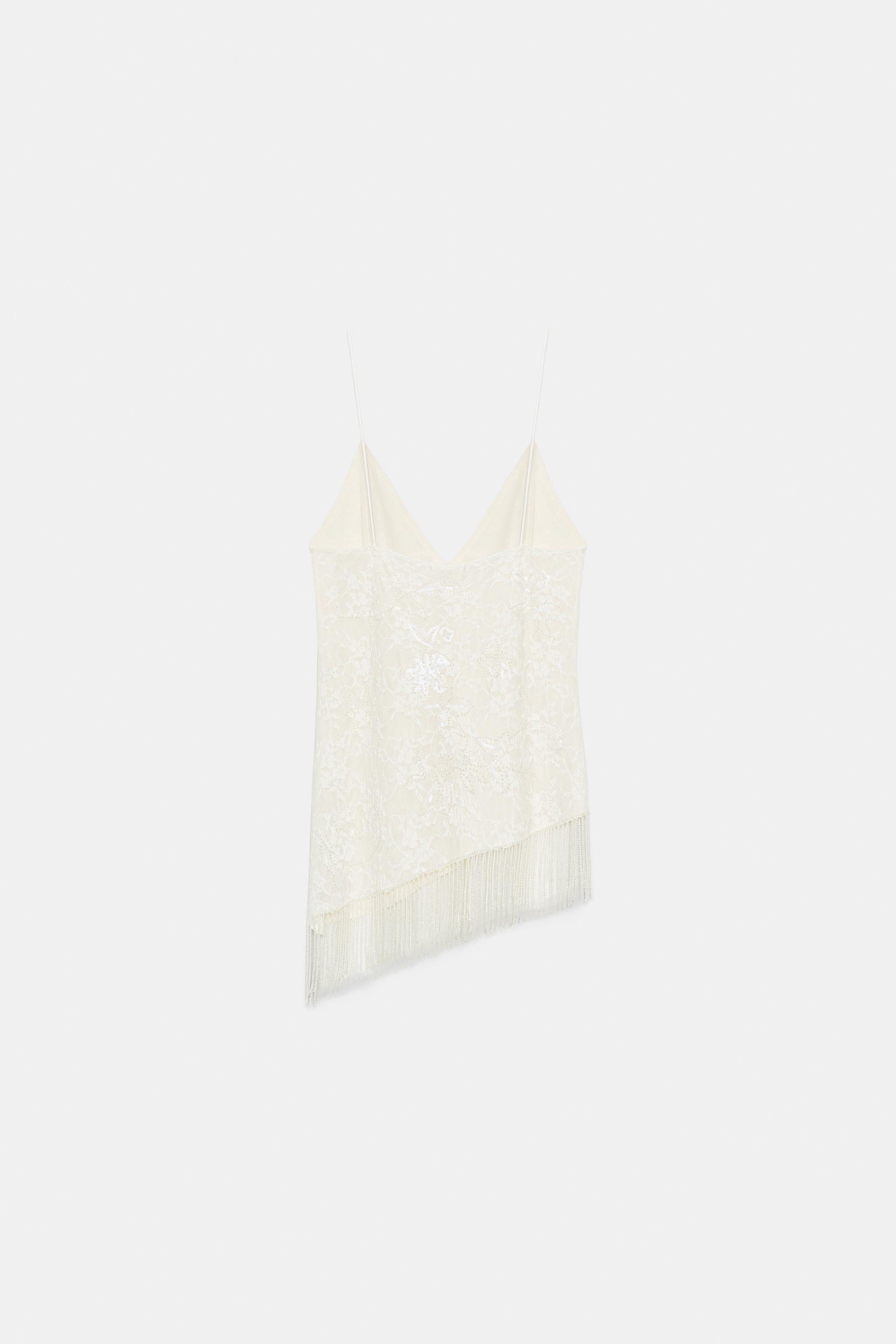 BEADED LACE TOP | Zara Canada