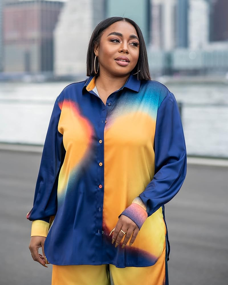 The Drop Women's Multi Ombre Print Long Sleeve Shirt by @kélawalker | Amazon (US)