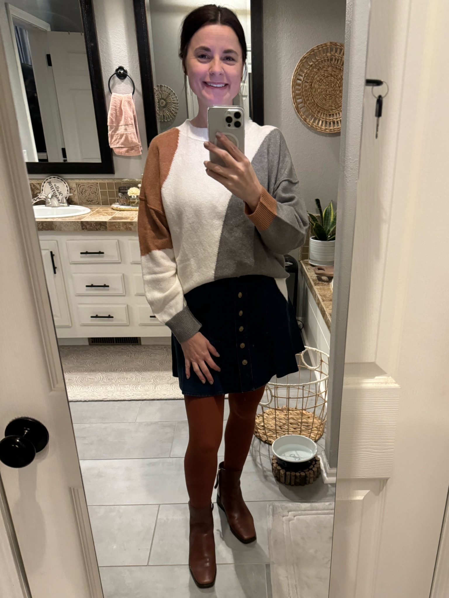 Be ready for anything in this denim skirt.  Add a chunky sweater and ankle boots and be prepared for compliments!!!

I am a size 24 in jeans and sized up to a 26 in the skirt to have room to tuck chunky sweaters!

#LTKstyletip #LTKSeasonal #LTKfindsunder100