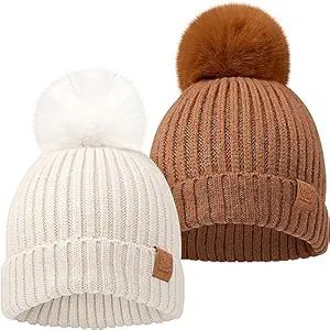 2-Pack Baby Hats, Baby Beanies for Girls, Boys - Toddler Hat, Newborn Hats, Beanies Babies, Baby ... | Amazon (US)