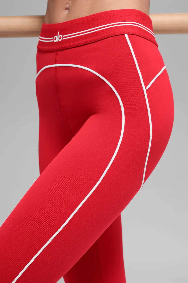 Airbrush High-Waist Heart Throb Legging - Bright Red/White | Alo Yoga (US)