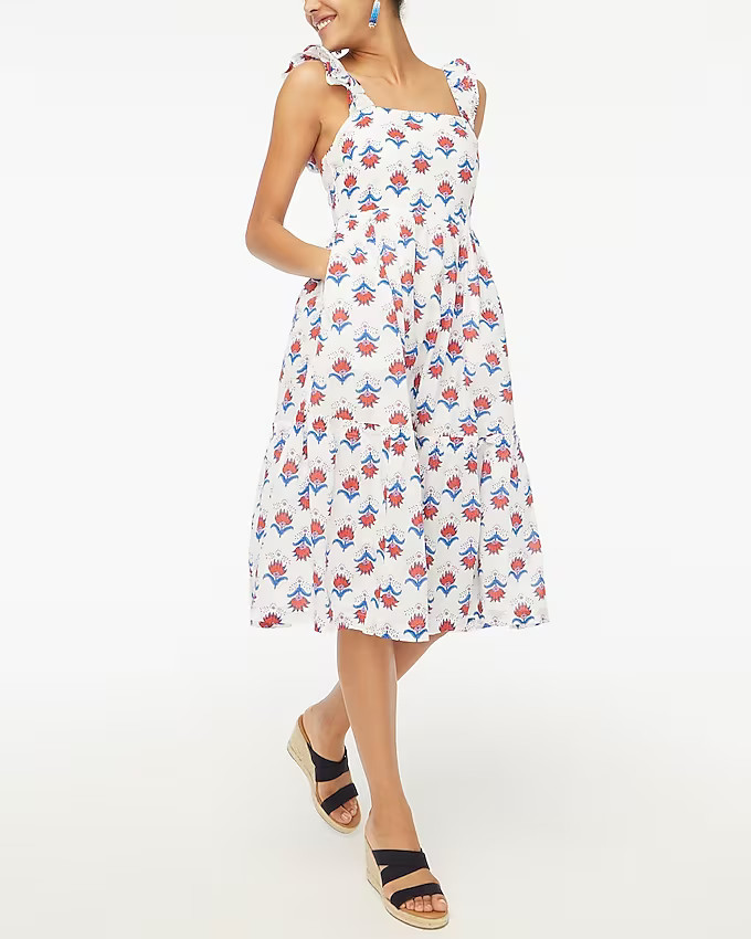 Squareneck midi dress | J.Crew Factory