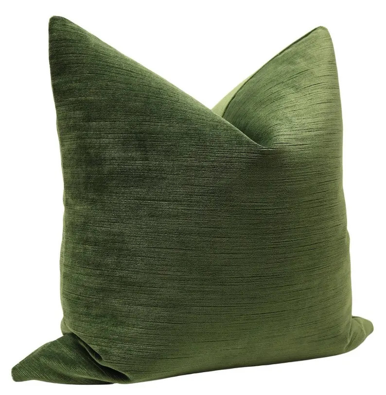 Strie Velvet // Olive Pillow COVER ONLY | dark green velvet pillow | striation velvet pillow | ol... | Etsy (US)