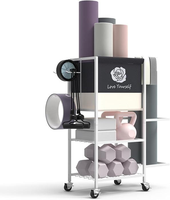 Yoga Mat Storage Rack，Home Gym Storage Rack Gym Workout Equipment Storage Organizer Fitness Wei... | Amazon (US)