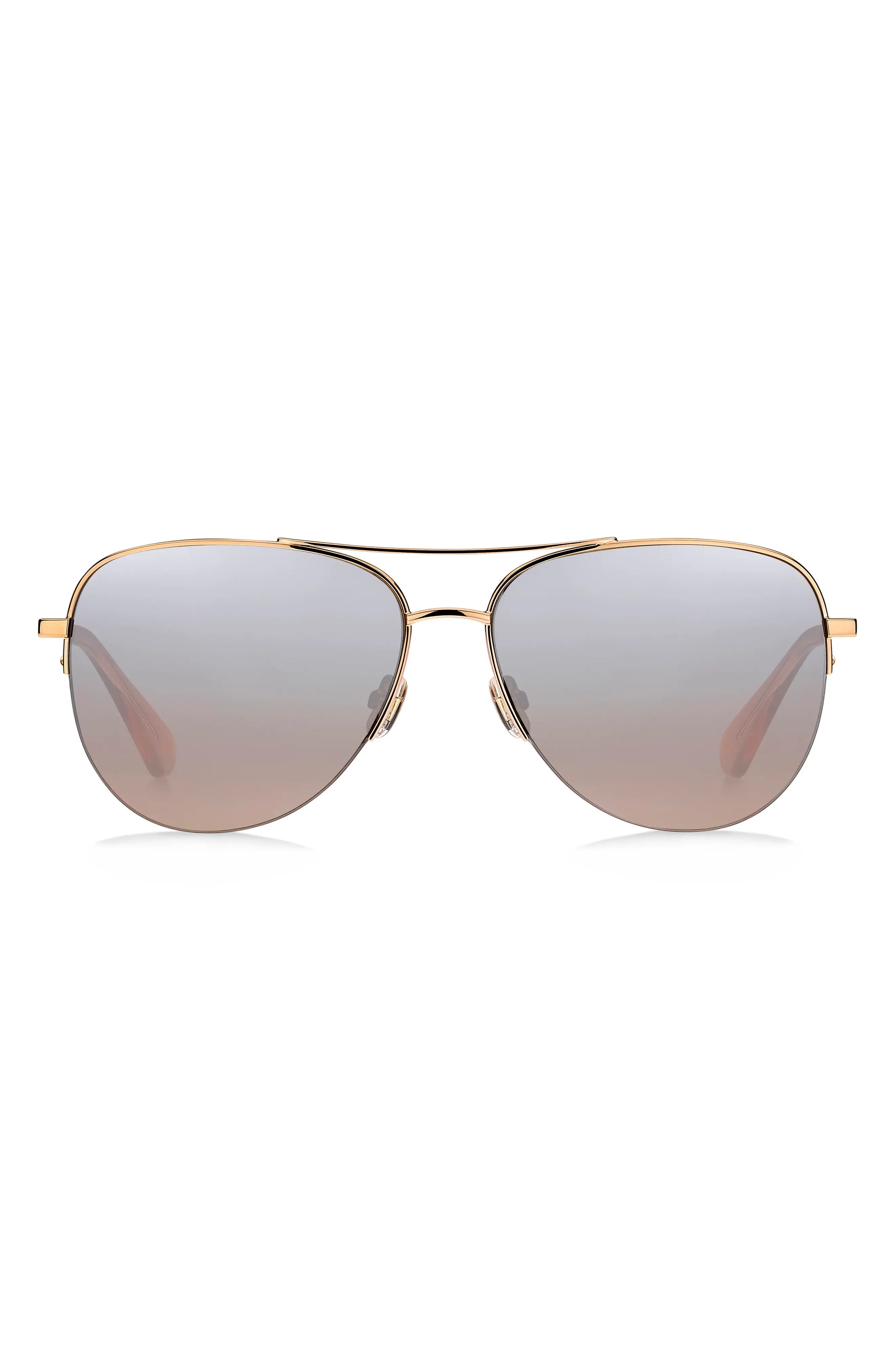 Women's Kate Spade New York Maisie 60mm Gradient Aviator Sunglasses - Pink/ Brown Mirror Gradient | Nordstrom