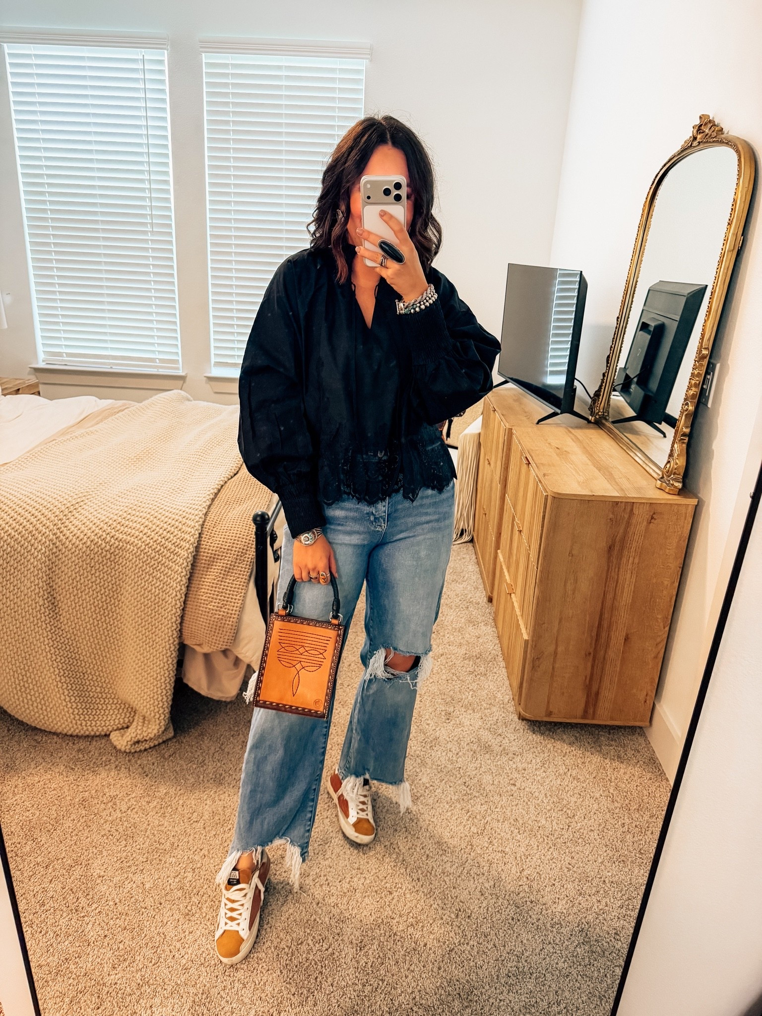 The perfect everyday outfit or PBR outfit if you don’t want to wear boots - black top medium from Amazon - purse is Alamo saddles and my discount code is TRENDSETTER

#LTKgrwm #LTKootd
