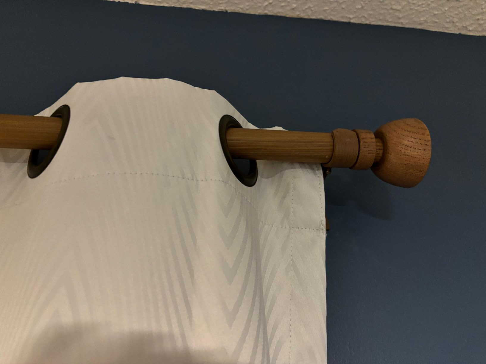 Faux Wood Style Curtain Rod Set with Wood Grain Round Finial, 36-72 inch, Standard Single Drapery... | Amazon (US)