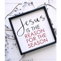 Jesus Is The Reason For Season Wood Sign, Farmhouse Christmas Wooden Holiday Decor, Wall Faith Decor | Etsy (US)