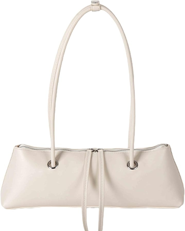 Ansseng Women's East West Handbag Vegan Leather Shoulder Bag (White): Handbags: Amazon.com | Amazon (US)