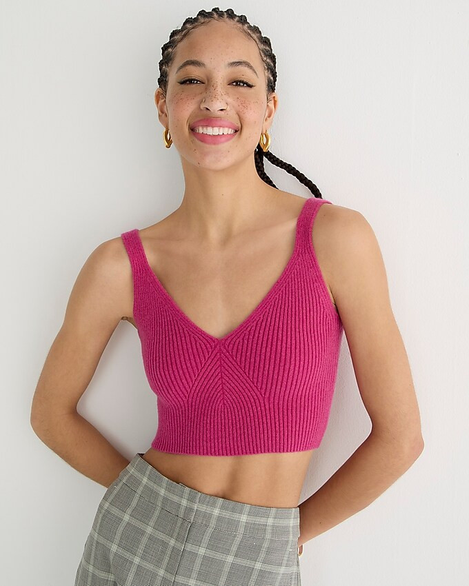 Cashmere cropped sweater-tank | J. Crew US