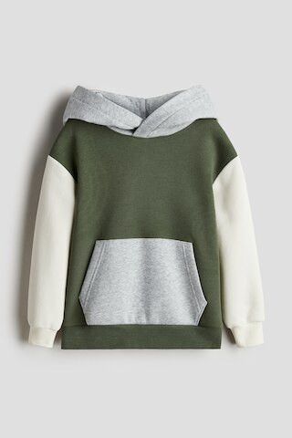 H & M - Color-Block Hoodie - Green | H&M (US + CA)
