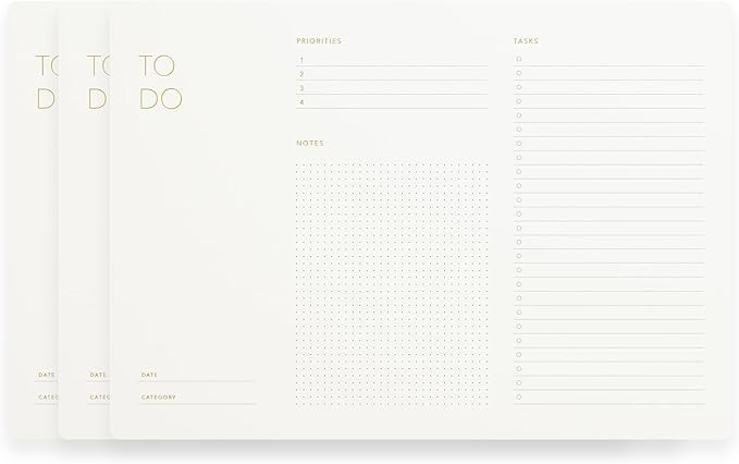Elegant To Do List Notepad with Mouse Pad Feature, 3 Pack, 11.22" x 7.87", 50 Tear-Off Sheets (50... | Amazon (US)