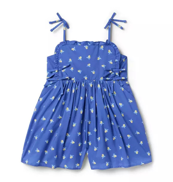 Janie and Jack | Lemon Bow Romper - Blue / 8 | Janie and Jack