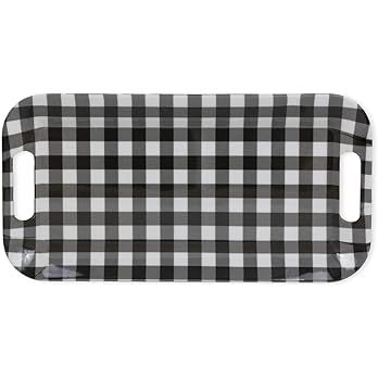 Boston International Melamine Serving Tray with Handles, 15 x 8-Inches, Black & White Check | Amazon (US)