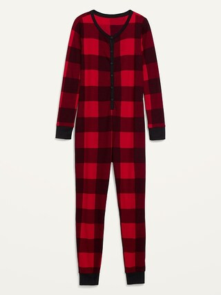 Matching Printed Thermal-Knit One-Piece Pajamas for Women | Old Navy (US)