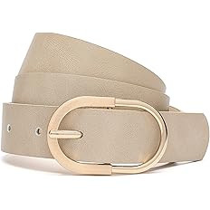 Womens Leather Waist Belts for Jeans Pants with Gold Buckle | Amazon (US)