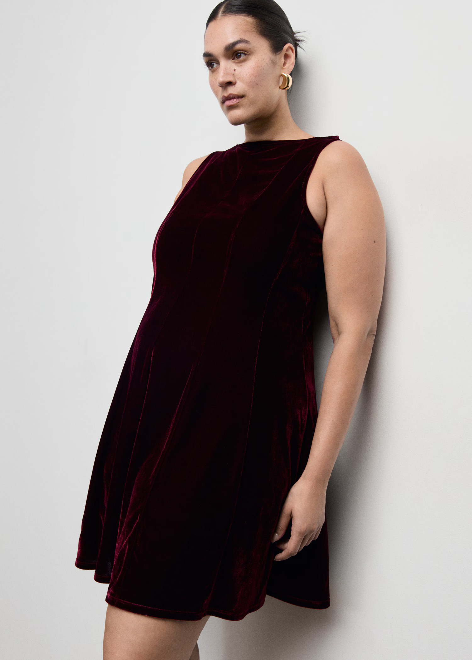 Velvet dress with seams | Mango (US/MX/AU)