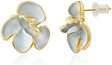 Cicy Bell Flower Earrings for Women 14k Gold Plated Boho Petal Statement Stud Earrings Trendy Jew... | Amazon (US)