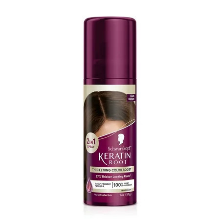 Schwarzkopf Keratin Color Root Temporary Hair Color Spray Dark Brown 2 Oz | Walmart (US)