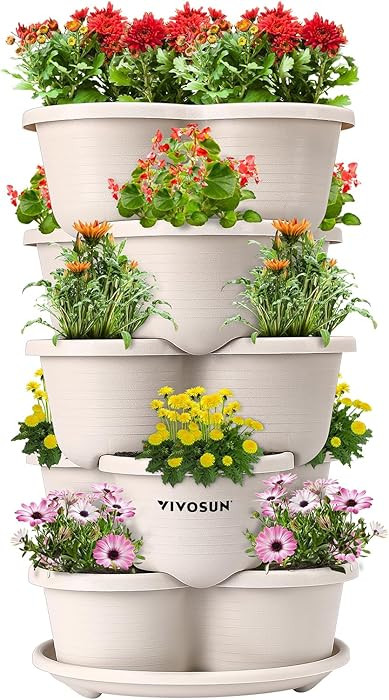 VIVOSUN 5 Tier Vertical Gardening Stackable Planter for Strawberries, Flowers, Herbs, Vegetables,... | Amazon (US)