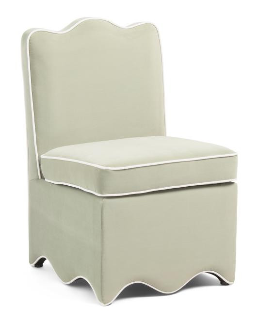 21x32 Velvet Scalloped Bottom Skirted Dining Chair | TJ Maxx