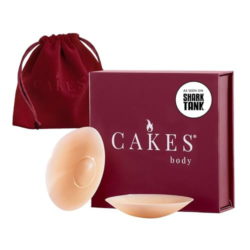 CAKES Body® sticky Circle Nipple Covers for Women - The Viral Sticky Boobs With an Adhesive-free nip nook™ - Silicone Nipple Covers with Travel Pouch - Honey, Itty Bitty Size (AA-A) | Amazon (US)