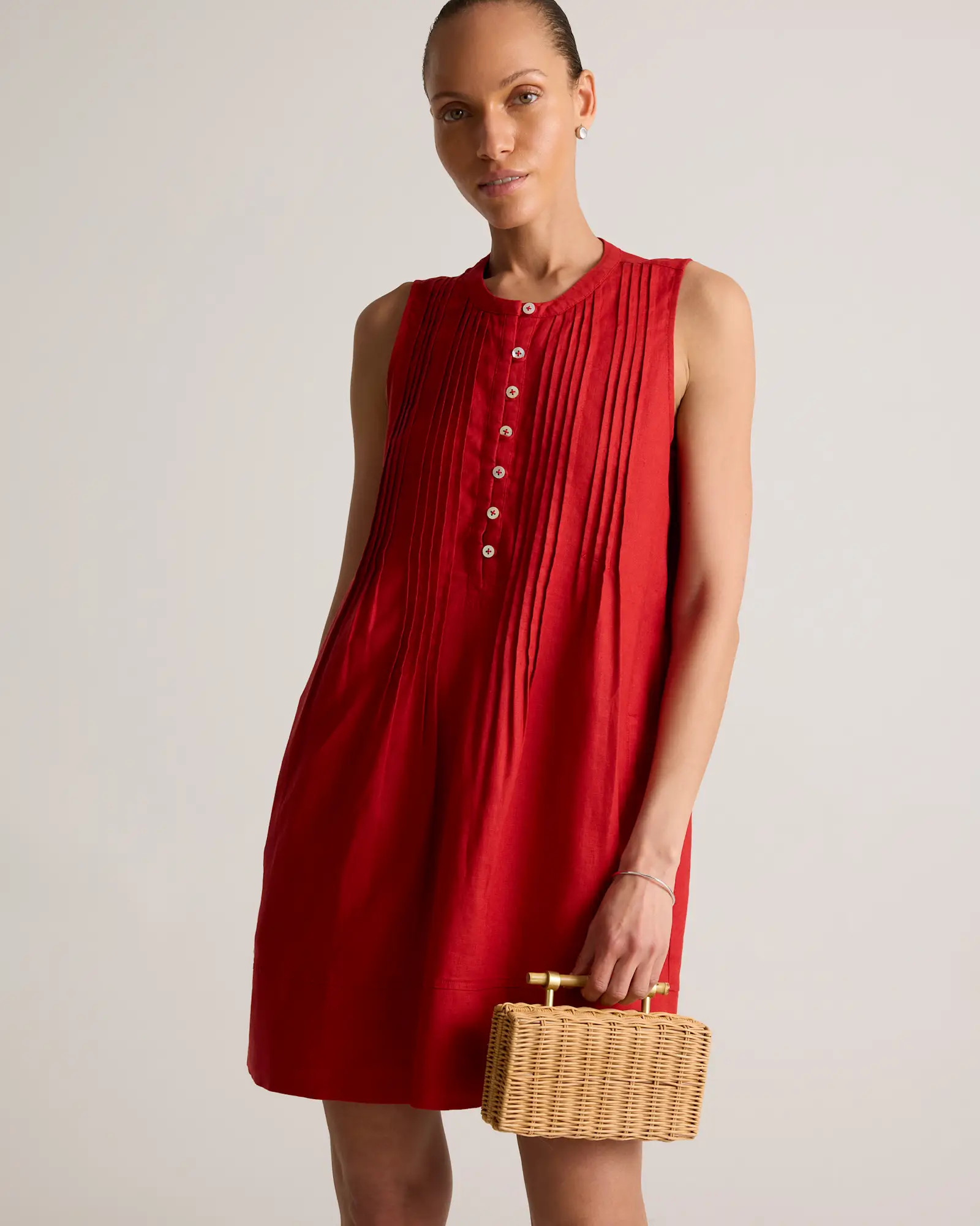 100% European Linen Sleeveless Swing Dress | Quince