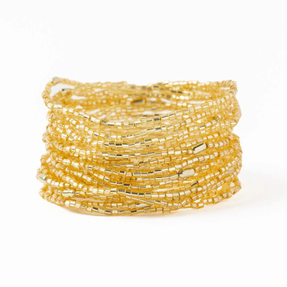 Chelsea 18 Strand Luxe Beaded Bracelet Set Gold | INK+ALLOY