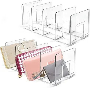 Vowcarol Clear Purse Storage Organizer, Mini Purse shelf for Closet, Small Clutch Purse Holder - ... | Amazon (US)