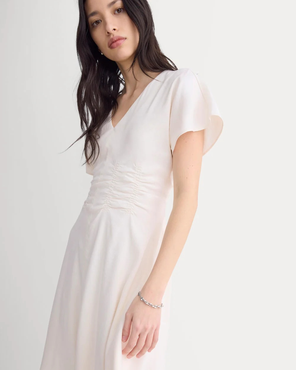 Cinched Dress in Stretch Linen | Everlane