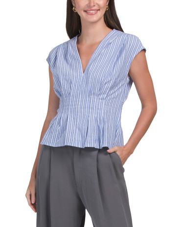 V-neck Pleated Front Top | TJ Maxx