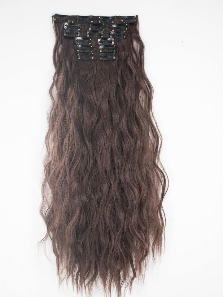 22-inch cream curl clip in multi-colored hair extensions with 16 clip 6-piece style wig pieces | SHEIN