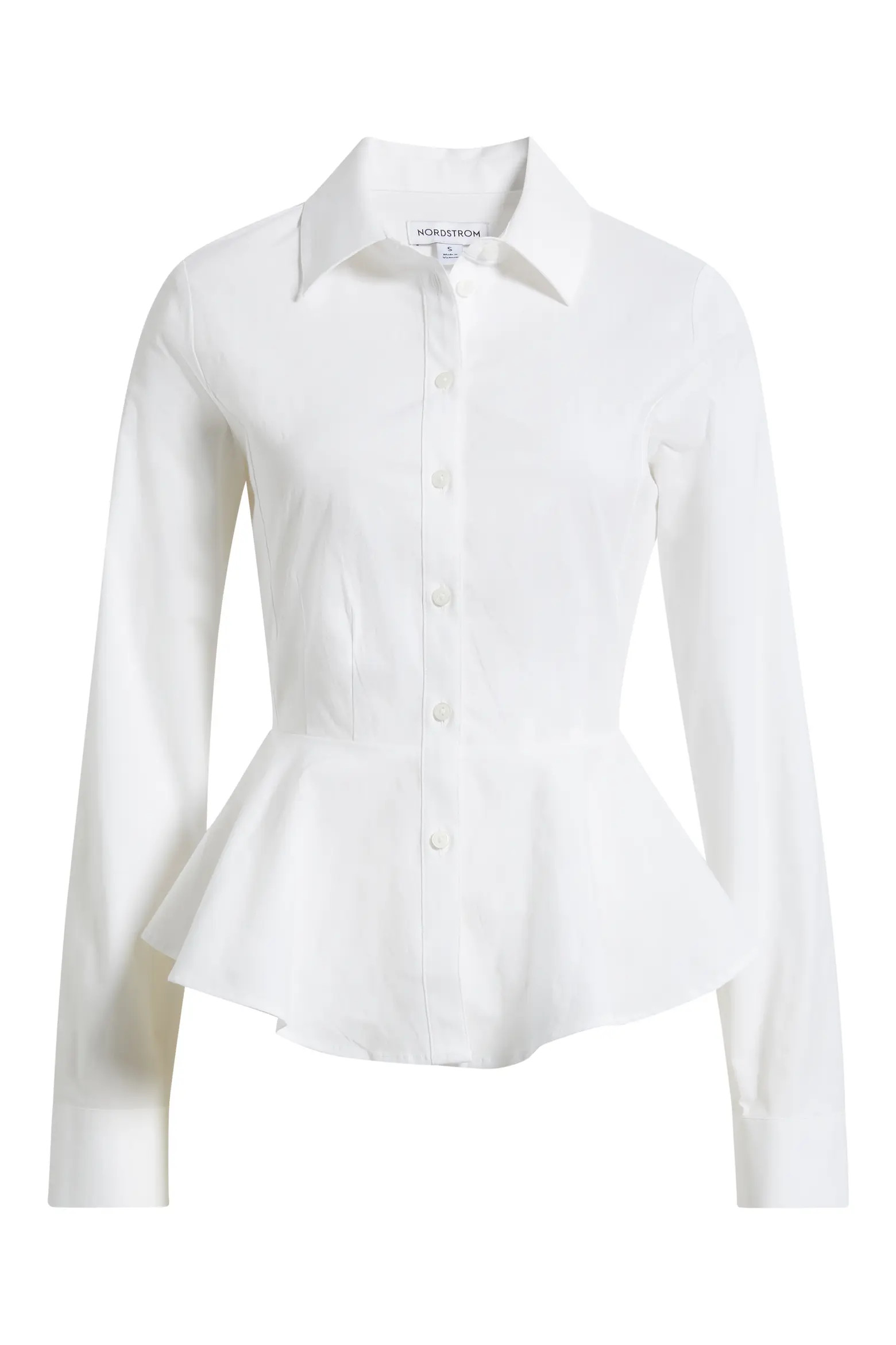 Nordstrom Stretch Cotton Poplin Peplum Shirt (Women) | Nordstrom | Nordstrom