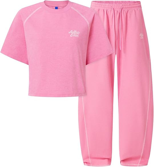 Amazon.com: Aelfric Eden Cloud Cropped Sweat Sets Summer 2 Piece Outfits Crop Top High Waisted Ba... | Amazon (US)