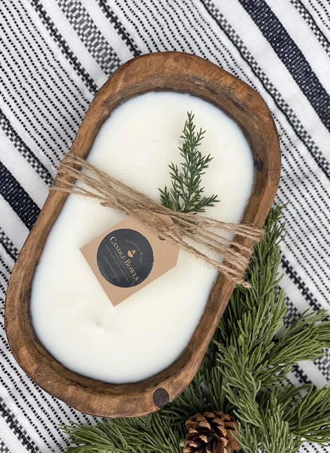 Wood Dough Bowl Candle - Etsy | Etsy (US)