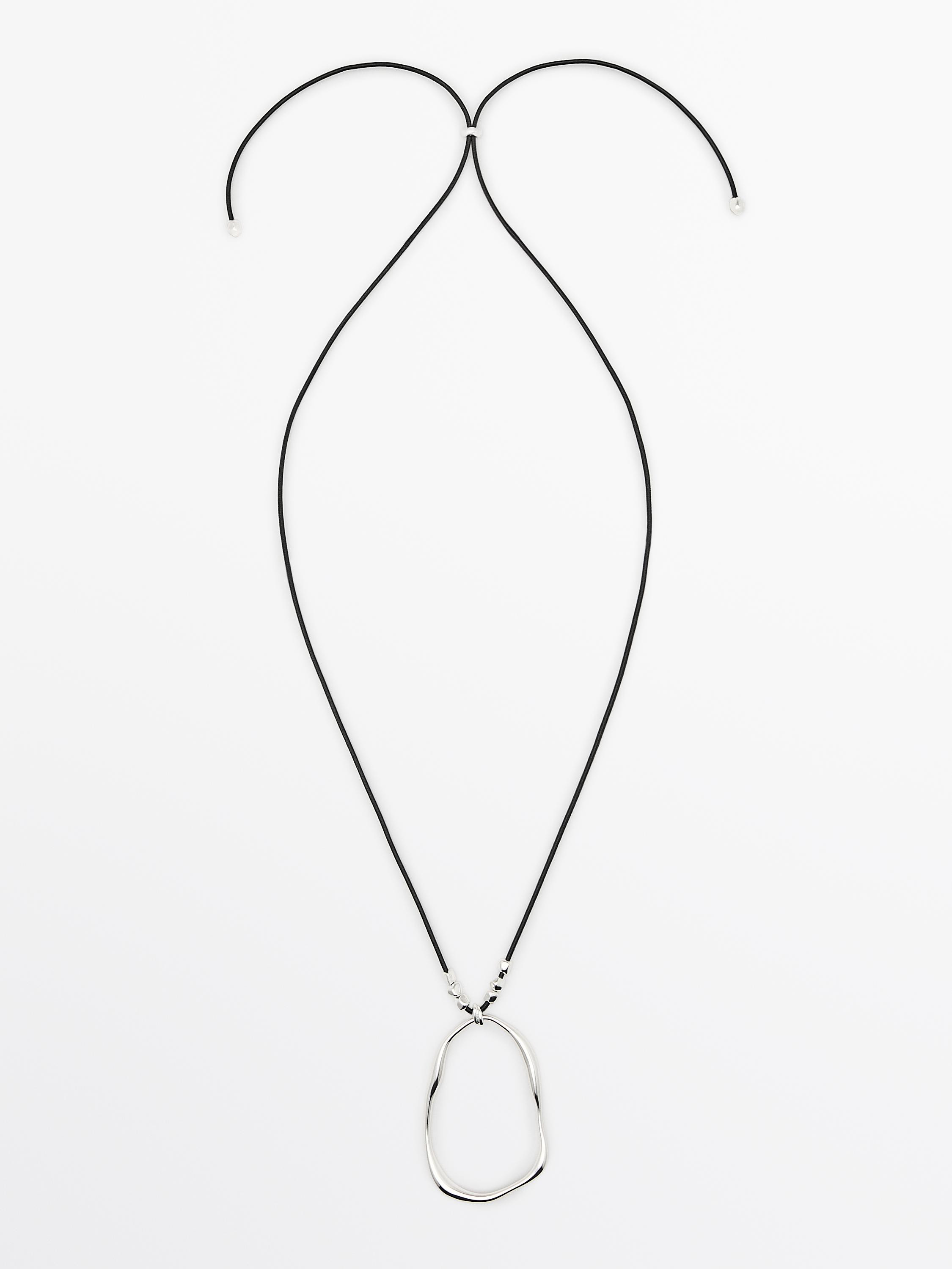 Leather cord necklace with asymmetric piece | Massimo Dutti UK