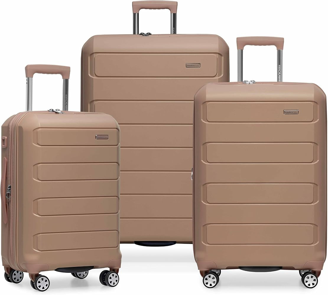 Traveler's Choice Pagosa Indestructible Hardshell Expandable Spinner Luggage, Latte Beige, 3-Piec... | Amazon (US)