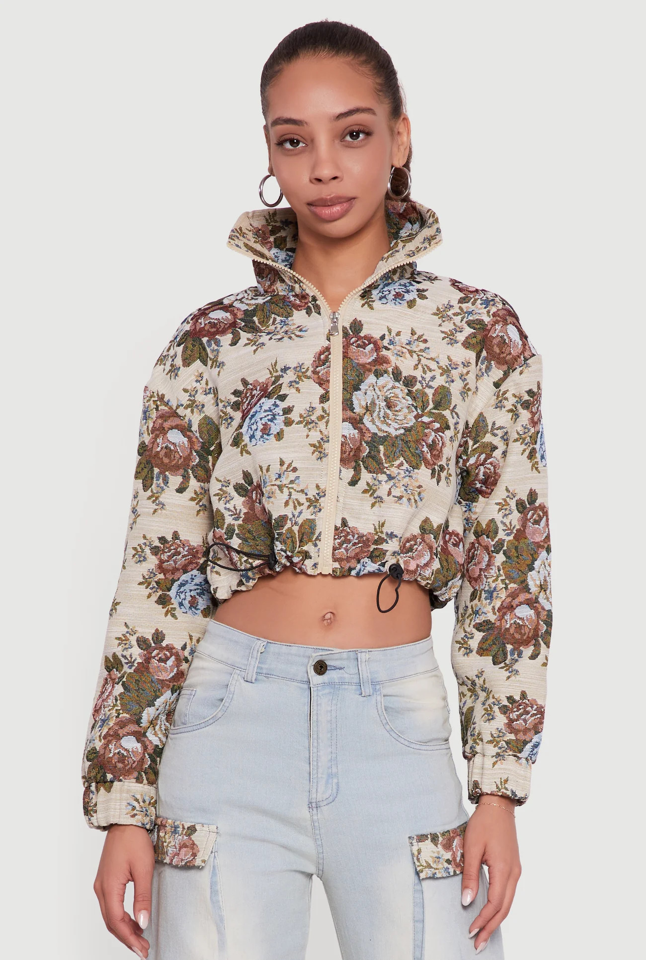Tapestry Jacquard Cropped Jacket | Rainbow Shops