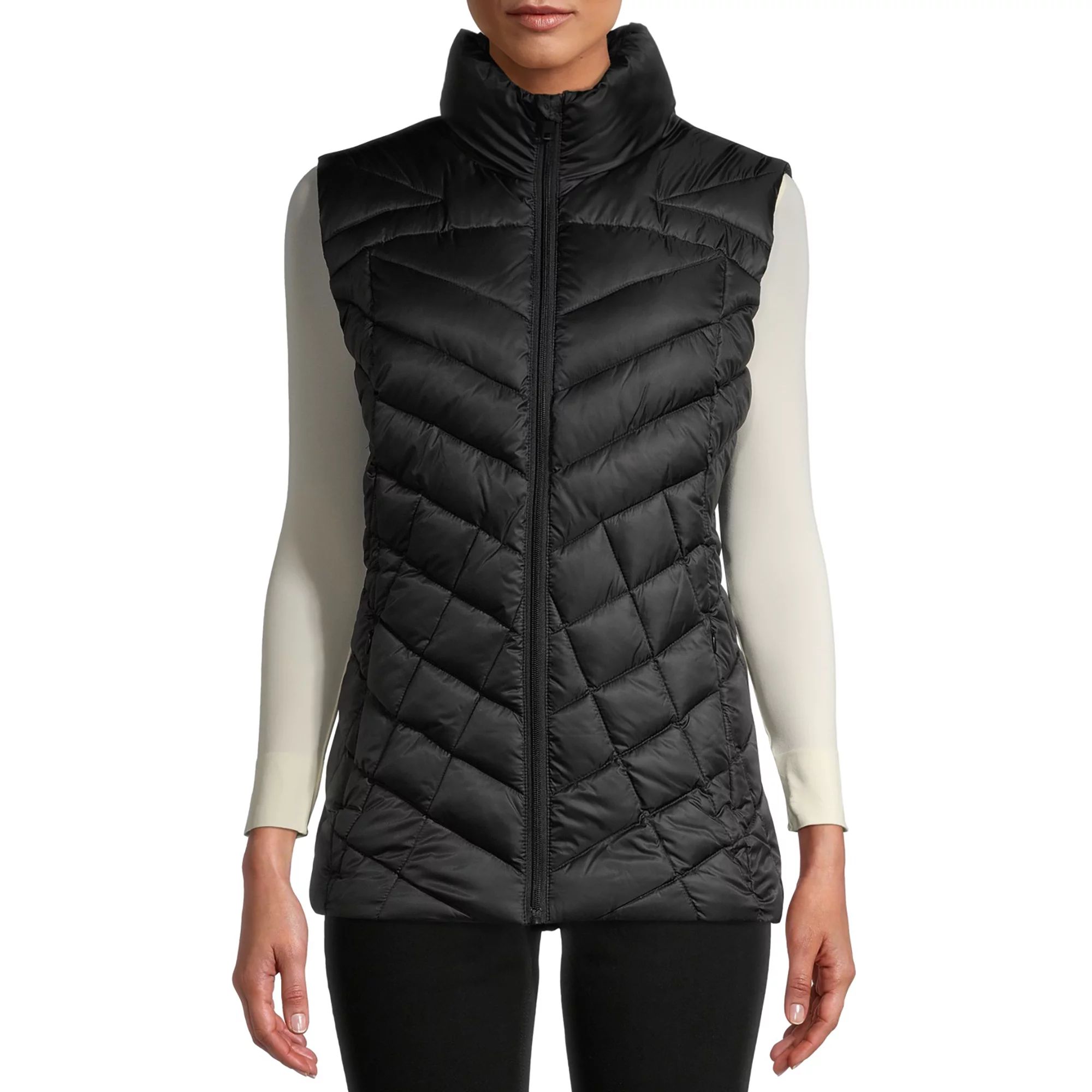 Big Chill Women's Down Blend Chevron Quilted Puffer Vest | Walmart (US)