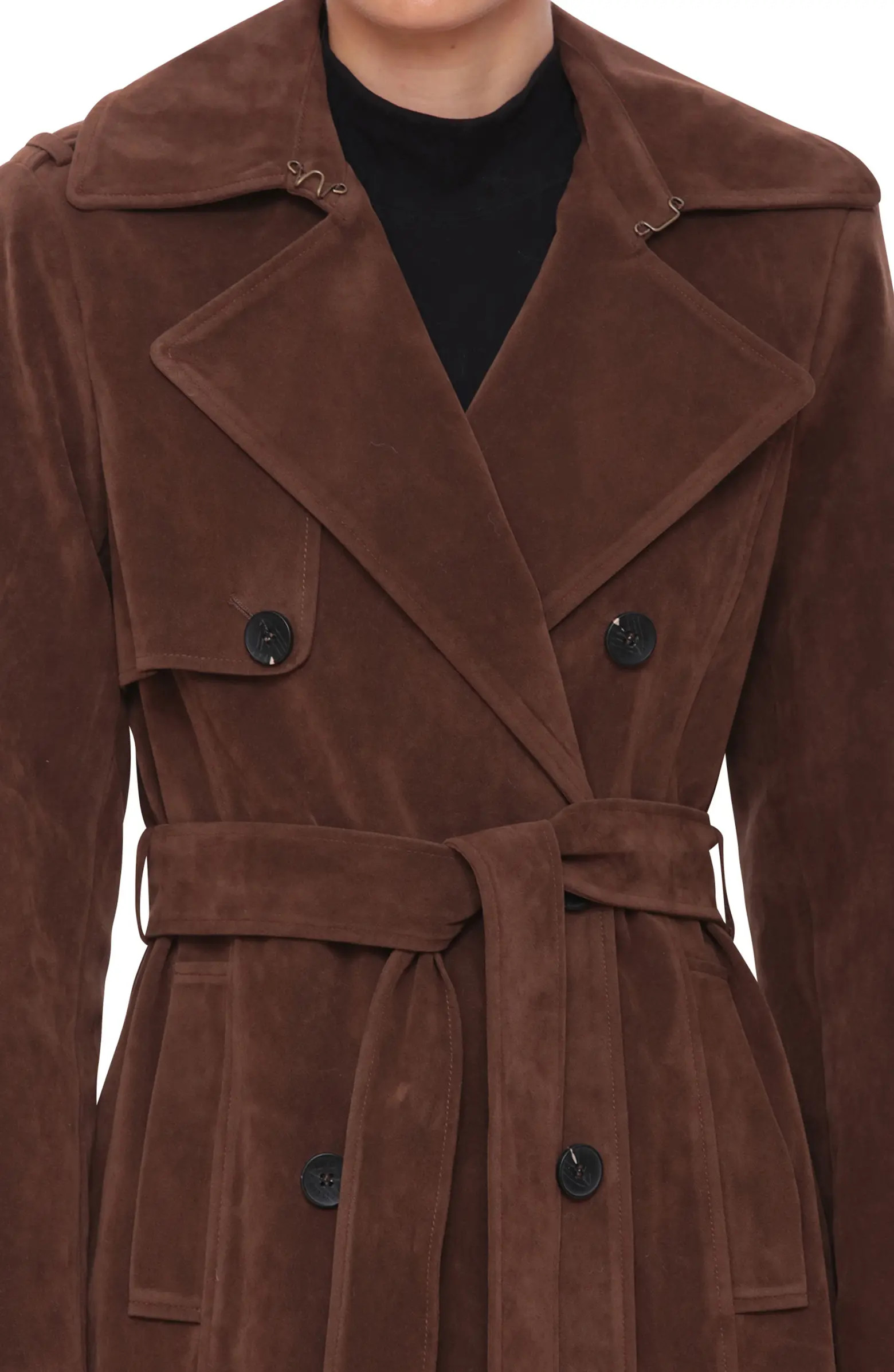 Avec Les Filles Faux Suede Double Breasted Maxi Trench Coat | Nordstromrack | Nordstrom Rack
