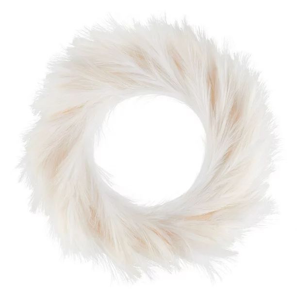Holiday Time 24-Inch Artificial Pampas Grass Christmas Wreath | Walmart (US)