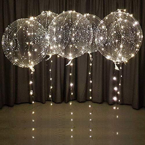 Lightsfevers warm white led balloons with batteries party balloons 20 inch clear balloons transpa... | Amazon (US)