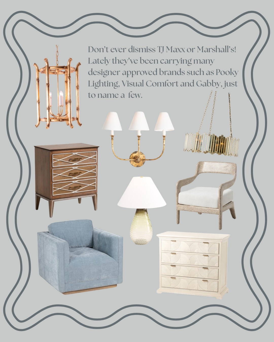 Designer lighting, TJ Maxx finds, Marshalls Finds, design on a dime, brass wall sconce, brass ceiling light, blue chair, Gabby chair, gabby chest, Hudson Valley lamp, Pooky Lighting, Polly Lighting lampshade, Pooky Lighting chandelier, Pooky lighting pendant, Bernhardt, Regina Andrew, bamboo ceiling light 

#LTKSaleAlert #LTKHome