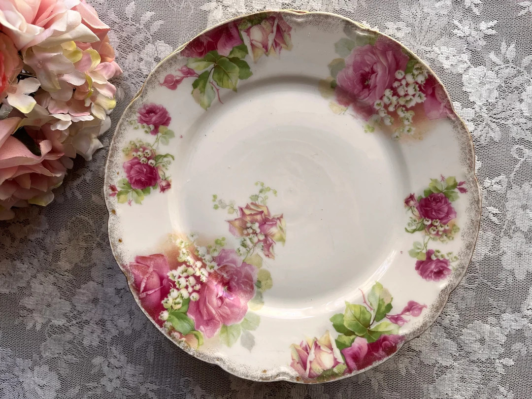 Set of 6 Gorgeous Vintage Pink Salad Plates - Etsy | Etsy (US)