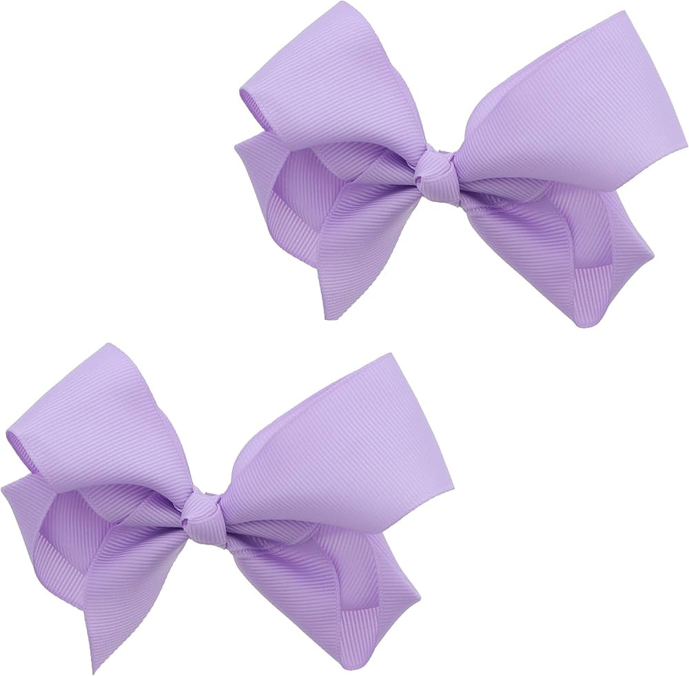 3 Inch Grosgrain Bow for Little Girls- Set of 2 (Lavender) | Amazon (US)